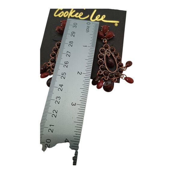 Cookie Lee Earrings NWT Faux Jade And Red Pierced Earrings 2 Pair‎ Both New - Picture 7 of 8